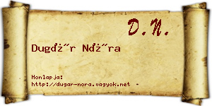 Dugár Nóra névjegykártya