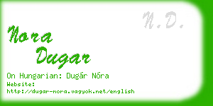 nora dugar business card